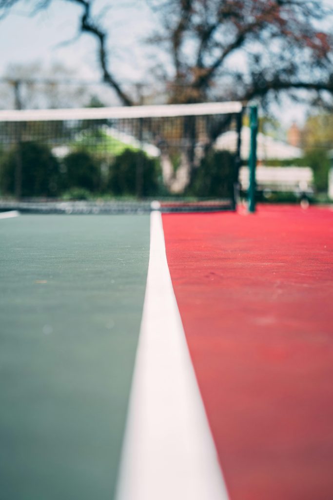 Tennis court and net
